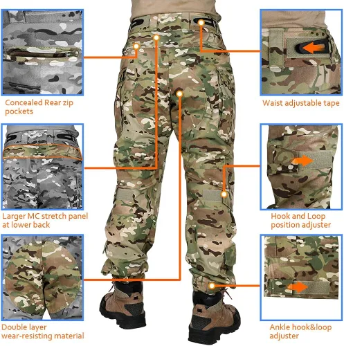 Vista 6 de KRYDEX Tactical G3 - Pantalones de combate para hombre con rodilleras
