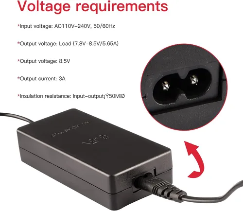 Vista 5 de Fuente de alimentación para PS2 adaptador de CA cable de carga para consola Sony Playstation 2 PS2 Slim AC 70000