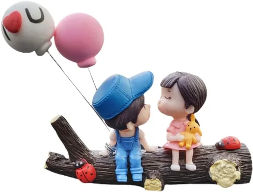 Vista 5 de YMIKOOVB34U7FAR-66 - Lindos adornos para el tablero de instrumentos del automóvil, bonita pareja besando a niño y niña, decoración interior del auto
