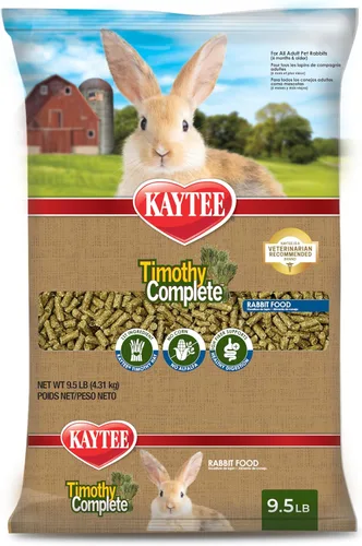 Vista 12 de Kaytee Timothy - Alimento completo para conejos, fabricado con heno Timothy, alto en fibra, apoya la salud dental y la digestión, 4.5 libras
