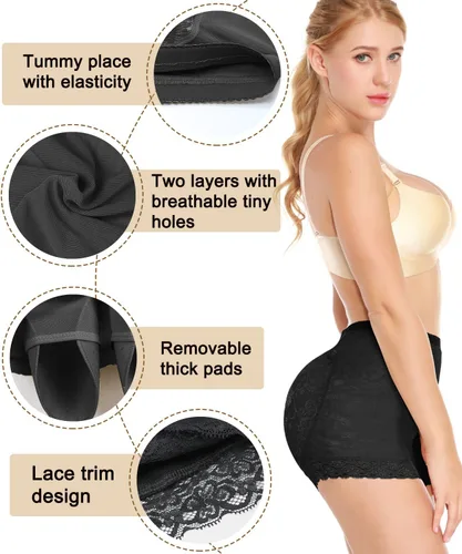 Vista 4 de NINGMI Women Butt Lifter Padded Shapewear Enhancer Control Panties Body Shaper Underwear