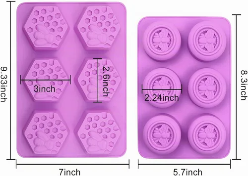 Vista 5 de Moldes de Jabón, Moldes de Jabón para Hacer Jabón, Perfectos para Hacer Jabón de Abeja, Moldes de Silicona de Miel para Jabón Artesanal, Barras de 3