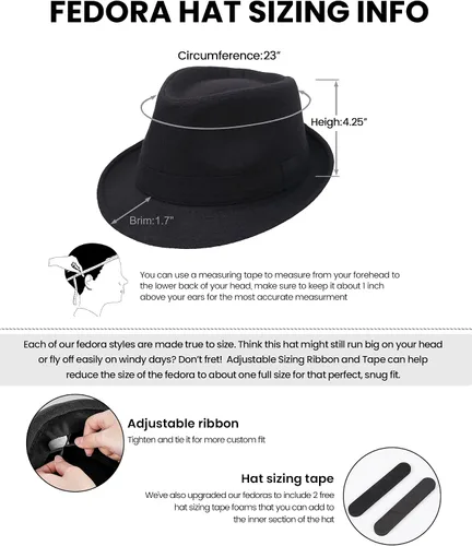 Vista 4 de Simplicity Sombrero unisex estilo clásico de Manhattan Fedora unisex