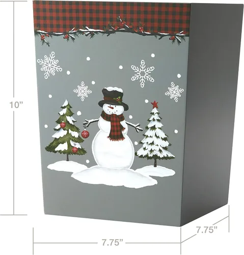 Vista 7 de SKL Home de Saturday Knight Ltd. papelera, diseño de bosque de invierno, color rojo