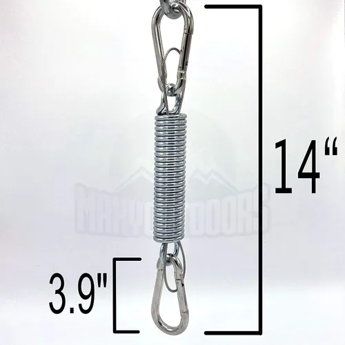 Vista 2 de Kit de columpio para silla – resorte, resistente, 2 mosquetones, cuerda de seguridad – Accesorios de suspensión para bolsas de boxeo, asiento