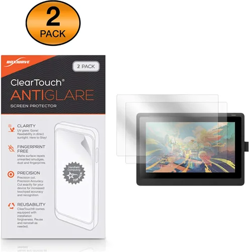 Vista 2 de BoxWave Protector de pantalla compatible con Wacom Cintiq 16 (DTK1660K0A) – ClearTouch Anti-reflejo (paquete de 2), antihuellas mate