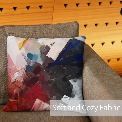 Vista 5 de Berkin Arts Fundas de almohada cuadradas decorativas para casa de campo, diseñadas con diseño abstracto de mármol, mezcla de poliéster, paquete