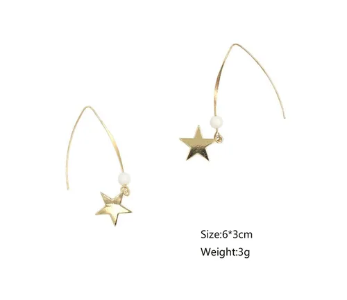 Vista 7 de Juego de aretes con diadema de perlas y lentejuelas, accesorios dorados para el cabello, borla y estrella, joyería para ella, regalo para mujeres