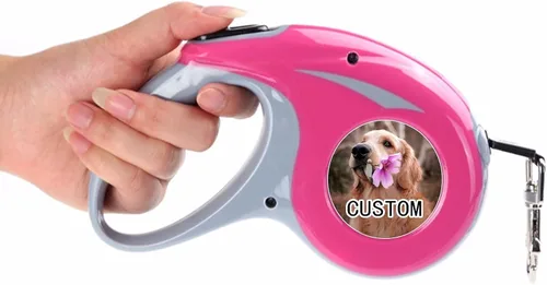 Vista 7 de Correa retráctil personalizada para perros con foto y texto, correa retráctil personalizada para perros pequeños y grandes