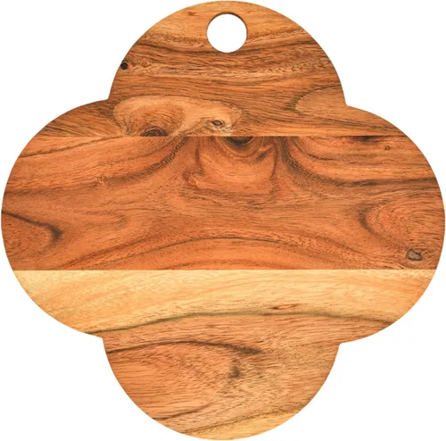 Vista 9 de Treen Art Tabla de cortar de madera de acacia para decoración de cocina, 14 pulgadas de largo x 13 pulgadas de ancho, tabla de cortar de madera