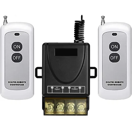Vista 9 de Interruptor de control remoto de 12 V CC, interruptor de relé remoto inalámbrico de bajo voltaje 12V/24V/10A/20A/30A con alcance largo de 984 pies