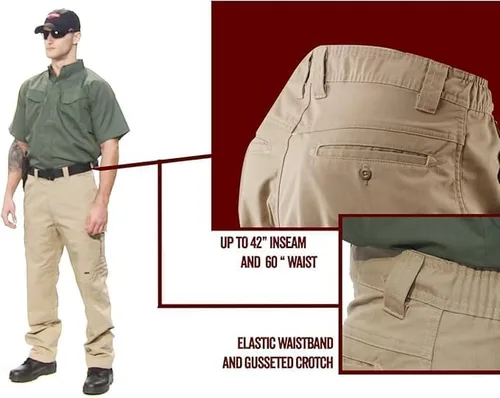 Vista 6 de Tru-Spec Pantalones de bolsillo de carga Simply Tactical para hombre de la serie 24-7, poliéster y algodón Rip-Stop