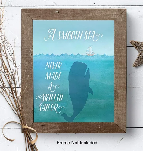Vista 7 de Decoración de pared con cita inspiradora, póster motivacional de arte de pared de 8 x 10, decoración de habitación para casa de lago o playa, frase