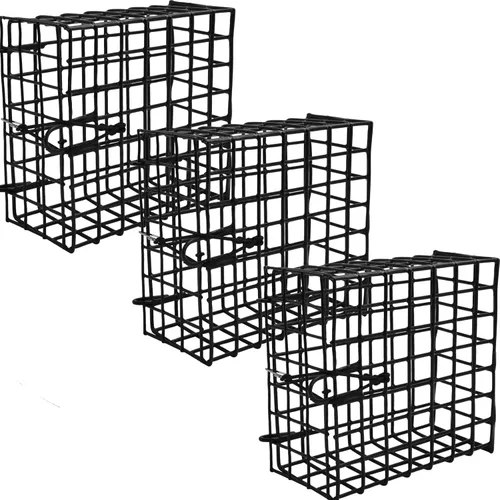 Vista 8 de Crab Bait Cages for Trap Pot, Vinyl-Coated Wire Box Negro