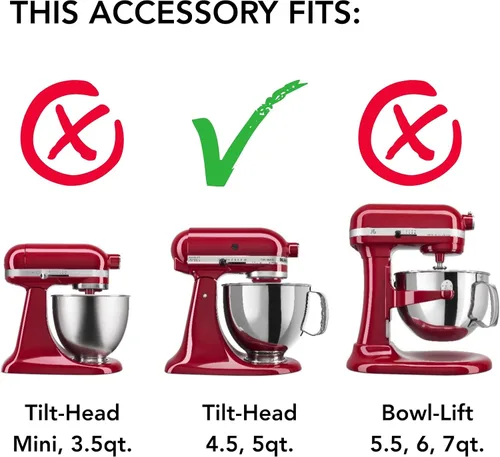 Vista 2 de Batidor de masa KitchenAid para mezcladoras de pie con cabeza inclinada de 4.5/5Q, acero inoxidable - KSMPB5SS
