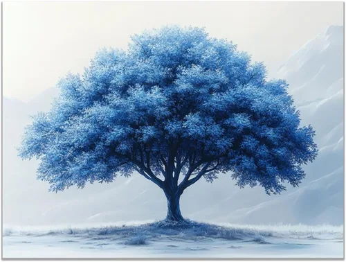 Vista 7 de VOCBAN Tree of Life Wall Art The Picture Artwork Canvas Prints Tree Pictures Poster Retro Artwork for Bedroom Living Room Home Decoration(blue