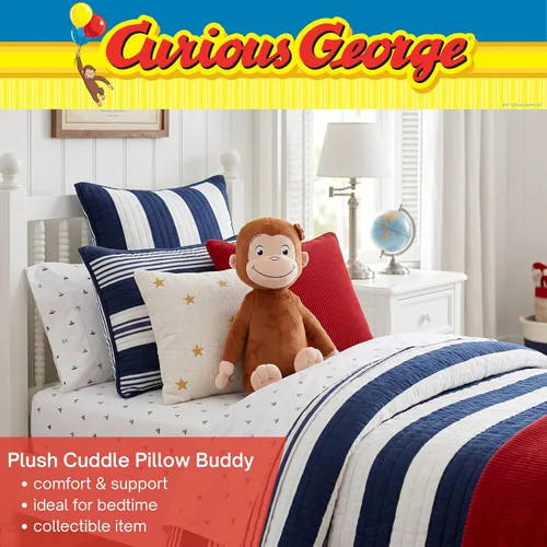 Vista 3 de Curious George Kids Bedding - Almohada de felpa súper suave y acogedora, 18 pulgadas (producto oficial) por Franco
