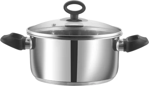 Vista 6 de Vinod Juego de utensilios de cocina Trento de acero inoxidable apto para inducción, 3 piezas, cacerola (6.3 in/1,5 litros), 1 cacerola