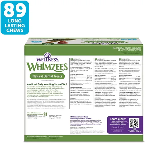 Vista 9 de WHIMZEES Wellness Value Box - Golosinas dentales para perros, masticables naturales, tamaño pequeño, (89 unidades)