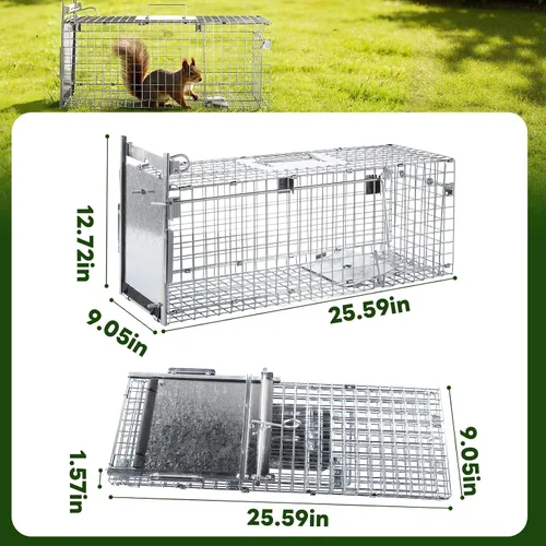 Vista 2 de Jaula de trampa para animales vivos plegable de 26