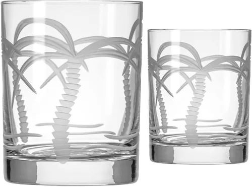 Vista 17 de Rolf Glass Copa de vino con globo de palmera, copas de vino tinto de 18 onzas, sin plomo, cristal grabado con rueda de diamante, diseño de palmera