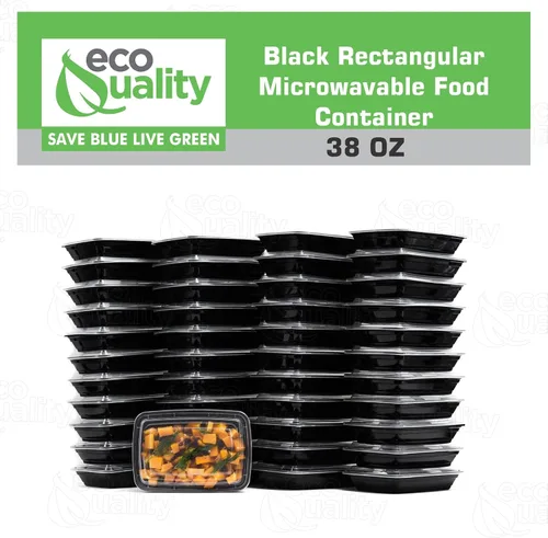 Vista 4 de Paquete de 150 recipientes reutilizables de almacenamiento de alimentos de 38 onzas con tapas, rectangulares sin BPA, aptos para congelador