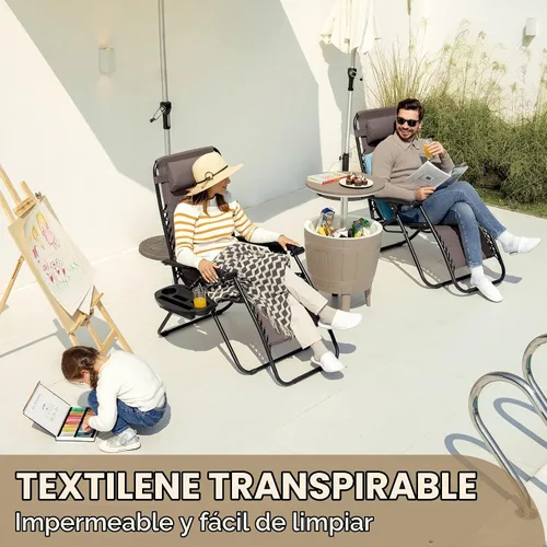 Vista 7 de Devoko Patio Zero Gravity Chair - Silla plegable para exteriores, sillas reclinables ajustables para uso junto a la piscina, silla lounge de jardín