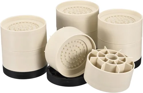 Vista 15 de uxcell Juego de 4 elevadores redondos para muebles, altura de 1.38 pulgadas, elevadores de cama ajustables para marco de cama, mesa, escritorio