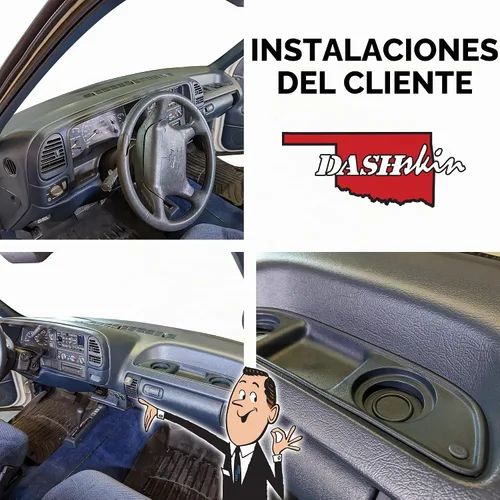 Vista 7 de Cubierta para salpicadero compatible con SUV y camionetas GM 95-96 en color negro, tapa de plástico moldeado duro para salpicadero