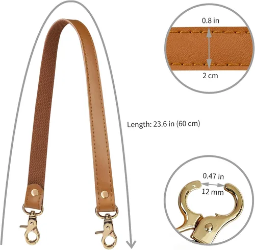 Vista 74 de Allzedream - Bolsa de hombro de repuesto de lona de cuero auténtico, 2