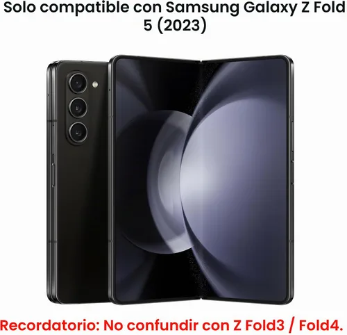 Vista 7 de MAKAVO Funda transparente para Samsung Galaxy Z Fold 5, parte trasera dura de cristal delgado y parachoques negro suave, cubierta a prueba de caídas
