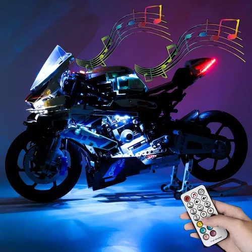 Vista 8 de Kit de luces LED RC para (M 1000 RR motocicleta 42130) modelo de bloques de construcción, kit de iluminación de construcción compatible con Lego