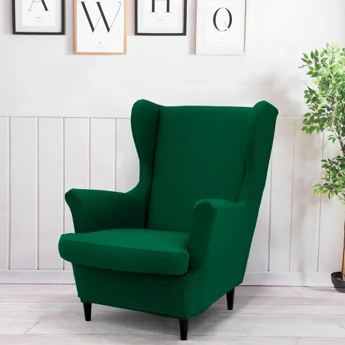 Vista 13 de Morbuy Funda para silla Wingback, 2 piezas, lavable, elástica, con respaldo de ala, fundas para silla con brazos para sala de estar, dormitorio