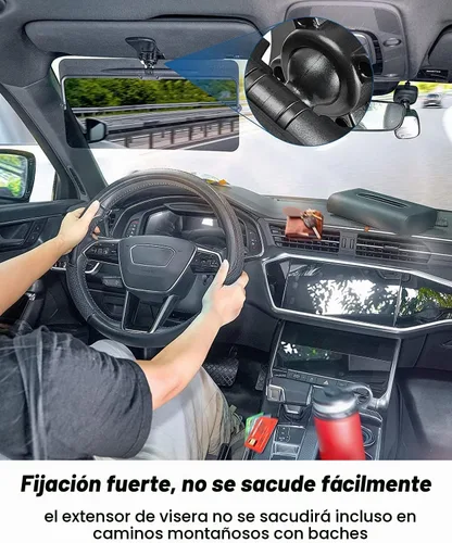 Vista 4 de JOYTUTUS Visera solar para automóvil, paquete de 2 extensores polarizados universales antirreflejos, fácil de instalar, extensión de visera