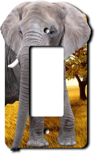 Vista 7 de Cubierta eléctrica acrílica decorativa de elefante - Interruptor de luz doble