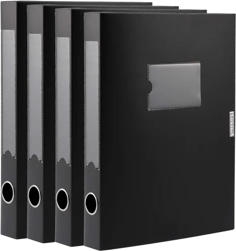 Vista 10 de HUA JIE Cajas de almacenamiento A4 de plástico con tapa, organizador de carpetas de archivos, caja de archivos para oficina, papel tamaño carta