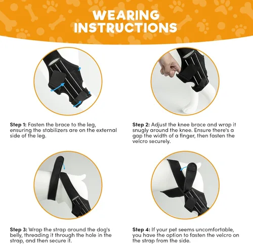 Vista 5 de BENCMATE Rodillera ajustable para perro, diseño universal para las cuatro extremidades, soporte de pierna trasera de ACL de perro, soporte CCL