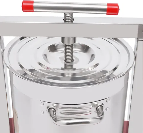 Vista 4 de Extractor manual de prensa de miel, extractor de prensa de miel de abeja grande de acero inoxidable con cesta de 448 onzas, máquina extractora