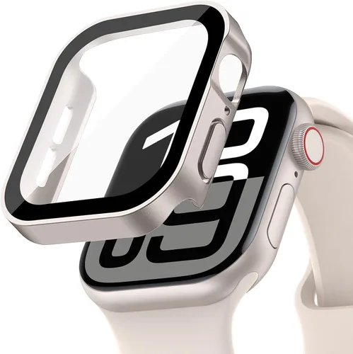 Vista 40 de Protección de Pantalla EIHAIHIS para Apple Watch Funda Serie 11 10 9 SE 8 7 6 5 4 40mm 44mm 41mm 45mm 42mm 46mm Vidrio Templado Impermeable PC