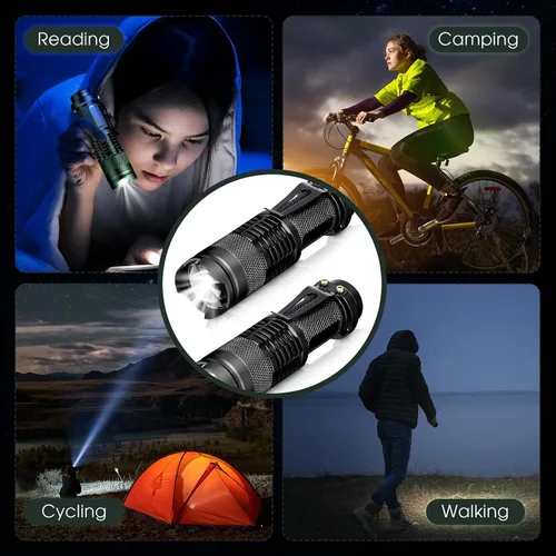 Vista 7 de Fumete 20 Piezas Linterna LED Mini 3 Modos Antorcha Táctica Pequeña Resistente al Agua Linterna de Bolsillo con Enfoque Ajustable Linterna Tipo