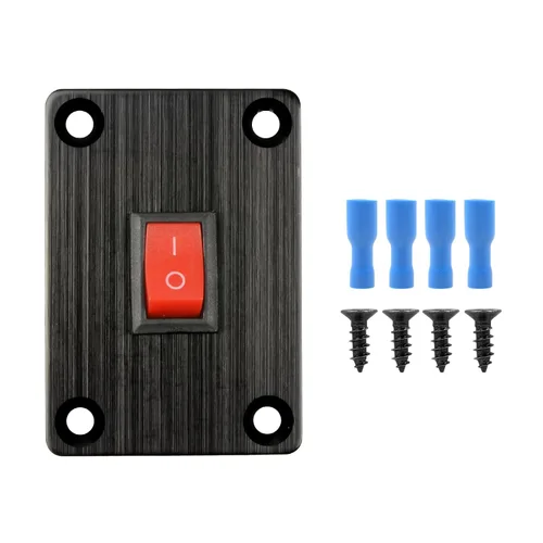 Vista 9 de 1 pieza Interruptor basculante negro KCD1 para barco, interruptor de panel SPST de 2 posiciones y 2 pines, 6A 250V CA 10A 125V CA, con 4 piezas