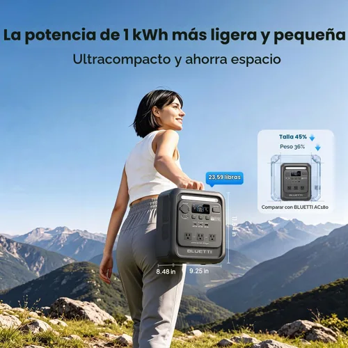 Vista 2 de BLUETTI Elite 100 mini estación eléctrica portátil para acampar 1004.8Wh