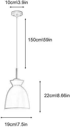 Vista 3 de Modern Minimalist Bell Metal Pendant Light Fixture Wood Accent, Small Hanging Lamp for Dining Room Kitchen Island Bedroom Bedside Cafe, Adjustable