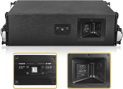 Vista 6 de Sound Town Mode Audio Series - Par de altavoces de matriz de 2 x 8 líneas, con controladores de neodimio italianos, madera contrachapada, rango