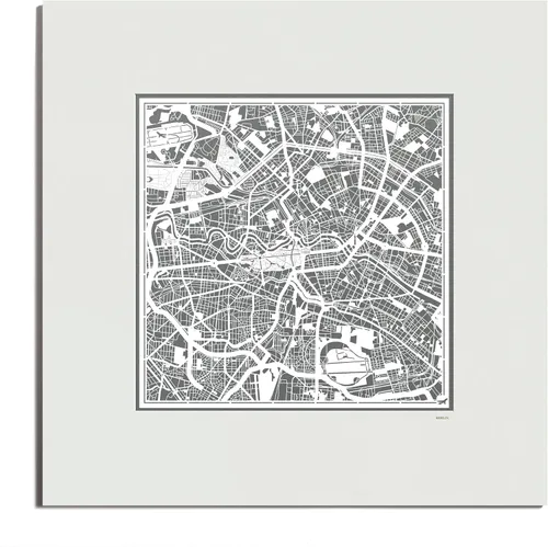 Vista 76 de O3 Design Studio Mapa de corte de papel de París, color negro mate, 20 x 20 pulgadas, arte en papel