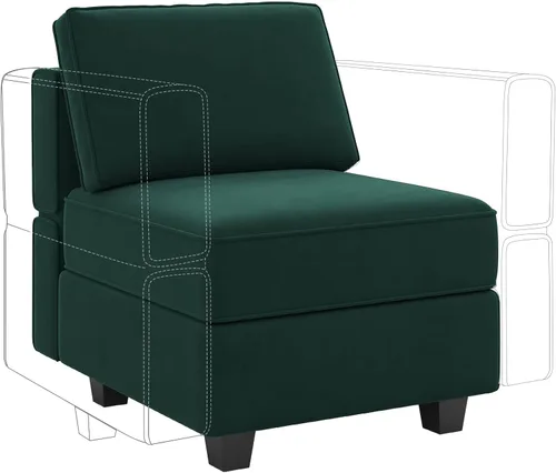 Vista 42 de Belffin - Sofá modular de terciopelo con asientos de almacenamiento, sofá de 3 plazas para sala de estar, color negro