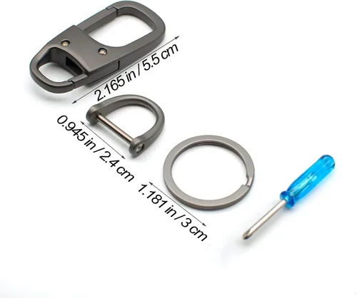 Vista 5 de MECHCOS Llavero de Metal para Coche con Clip Portallaves con Anillo de Llave de Valet Desmontable y Anillo en D Antipérdida para Hombres y Mujeres