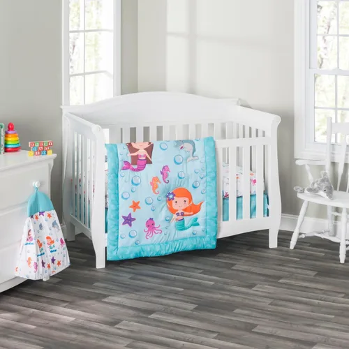 Vista 8 de EVERYDAY KIDS Juego de cama de 4 piezas para cuna de niños - Tren Choo Choo - Incluye edredón, sábana ajustable, volante antipolvo y apilador