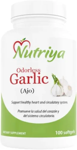 Vista 2 de Ajo inodoro (AJO) - Apoya la salud cardiovascular - Promueve el colesterol saludable - Apoyo al sistema inmunológico - 100 cápsulas blandas