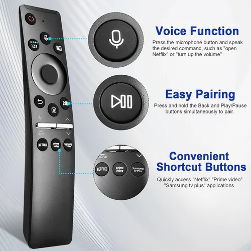 Vista 11 de Control remoto por voz para Samsung Smart TV, control remoto universal, compatible con todos para Samsung TV, LED, QLED, UHD, SUHD, HDR, marco LCD